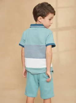 Bermuda Shorts-Sergent Major Turquoise fleece bermuda shorts