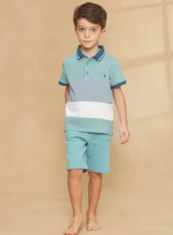 Bermuda Shorts-Sergent Major Turquoise fleece bermuda shorts