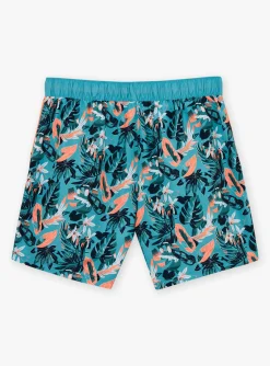 Swimsuit-Sergent Major Turquoise swim shorts with floral print