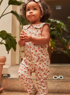 Romper, Jumpsuit & Outfit | Romper, Jumpsuit & Outfit-Sergent Major Vanilla overalls in twill with floral print