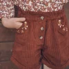 Skirt, Shorts-Sergent Major Velvet brick shorts