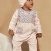 Pajamas & Rompers | Pajamas & Rompers-Sergent Major Velvet romper and pink bonnet