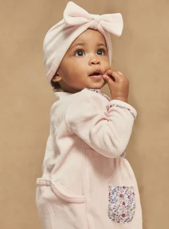 Pajamas & Rompers | Pajamas & Rompers-Sergent Major Velvet romper and pink bonnet
