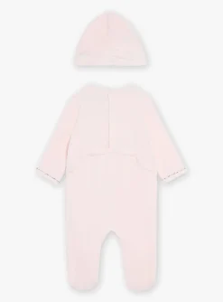 Pajamas & Rompers | Pajamas & Rompers-Sergent Major Velvet romper and pink bonnet