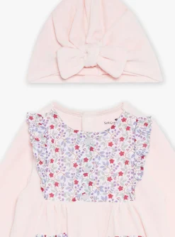 Pajamas & Rompers | Pajamas & Rompers-Sergent Major Velvet romper and pink bonnet