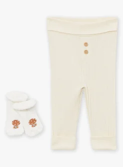Suits And Ensembles-Sergent Major Vest, pants and socks set in ecru and greige