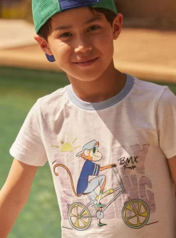 T-shirt, Polo Shirt-Sergent Major White and blue short-sleeved T-shirt