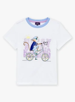 T-shirt, Polo Shirt-Sergent Major White and blue short-sleeved T-shirt