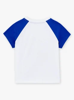 T-shirt, Polo Shirt-Sergent Major White and blue short-sleeved T-shirt