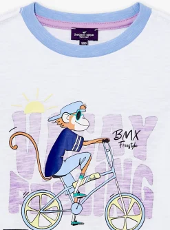 T-shirt, Polo Shirt-Sergent Major White and blue short-sleeved T-shirt