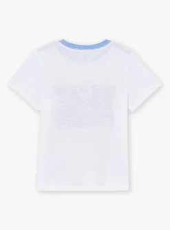 T-shirt, Polo Shirt-Sergent Major White and blue short-sleeved T-shirt