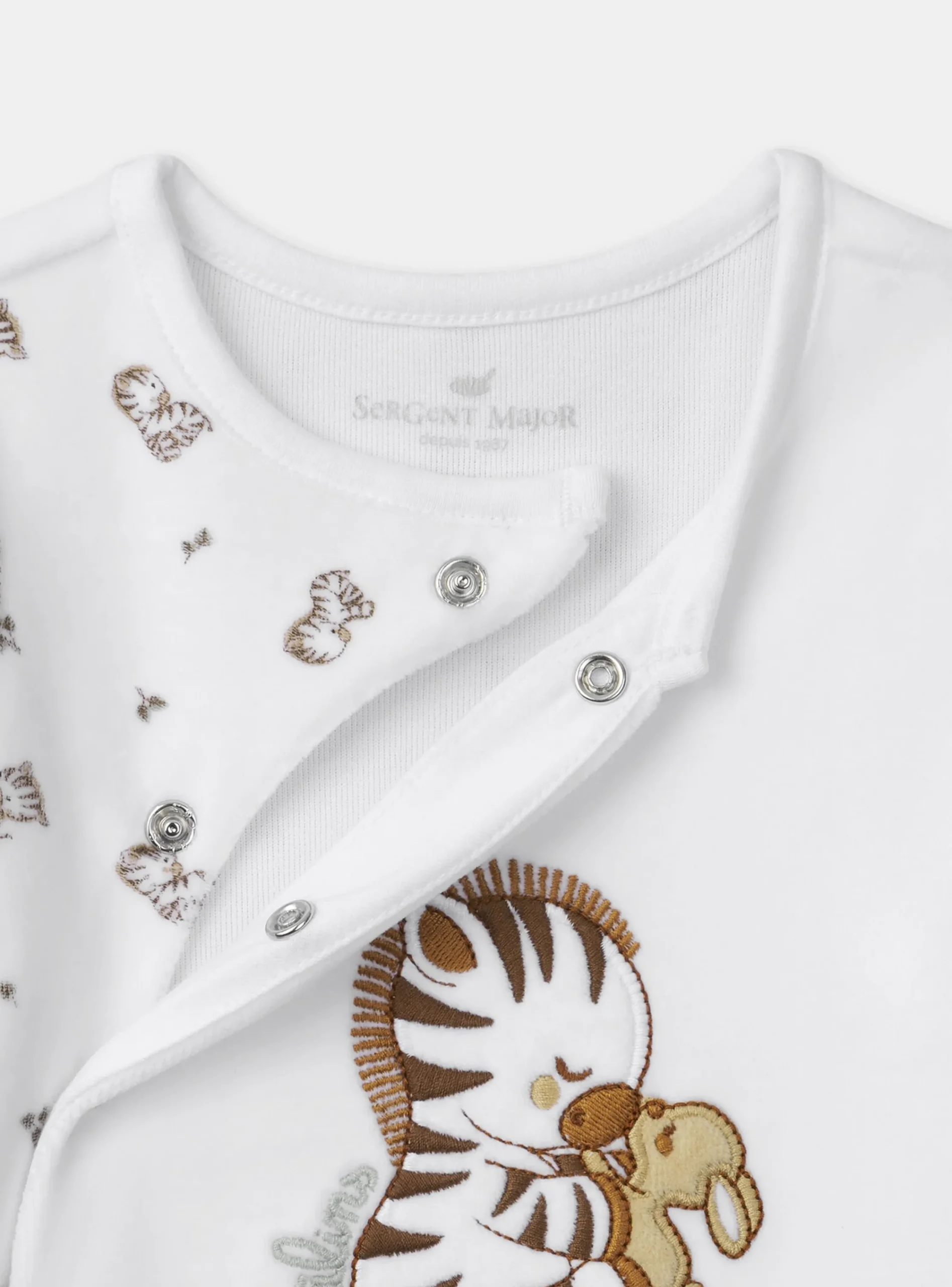 Baby Jumpsuits-Sergent Major White BABYGROW