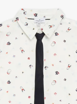Shirt-Sergent Major White Christmas print shirt