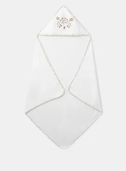 Sponge Tips, Nappies & Bibs-Sergent Major White HOODED BATH TOWEL - (BATH) MITT