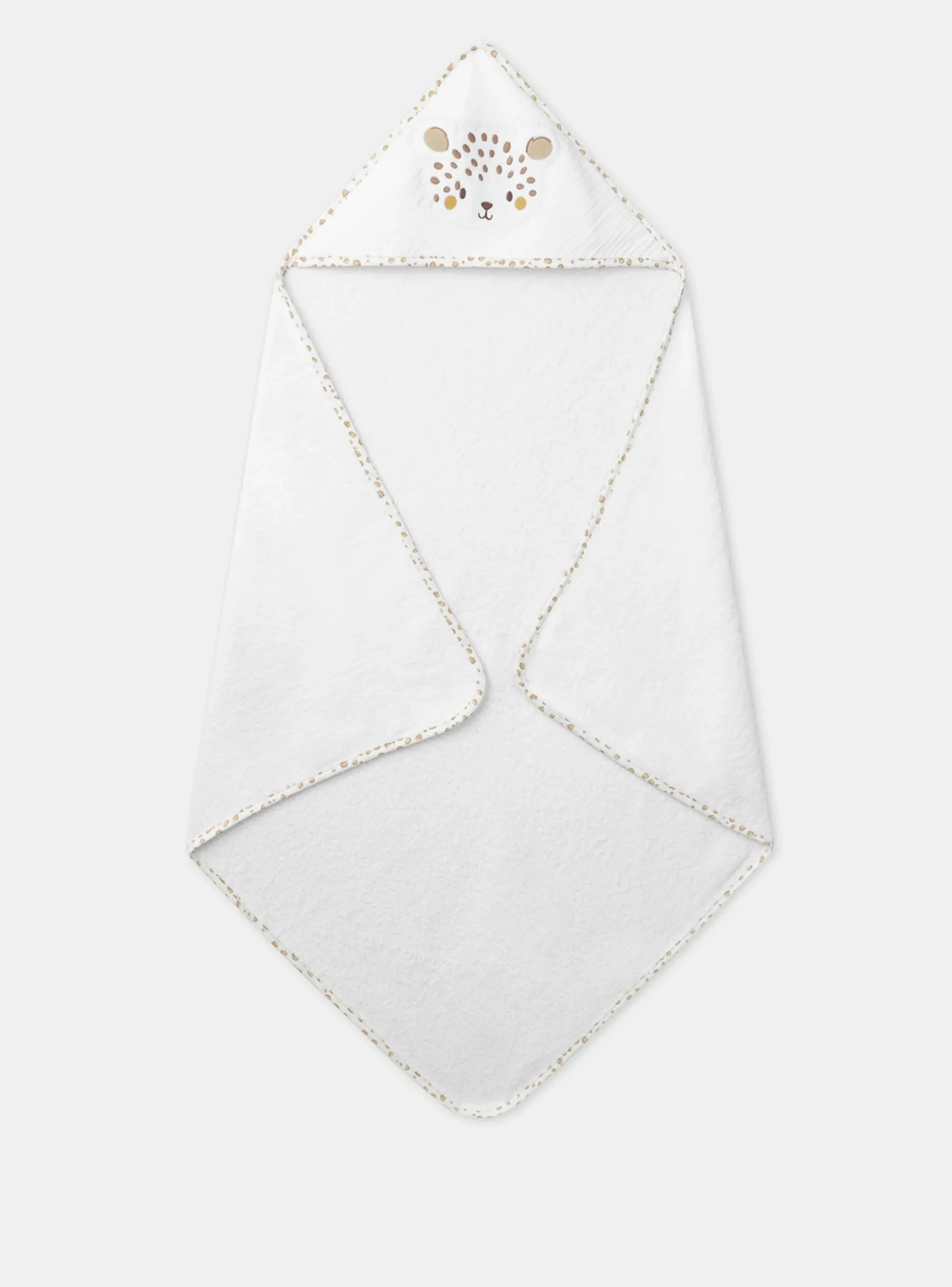 Sponge Tips, Nappies & Bibs-Sergent Major White HOODED BATH TOWEL - (BATH) MITT