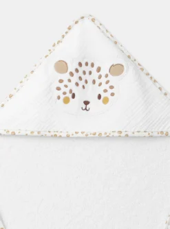 Sponge Tips, Nappies & Bibs-Sergent Major White HOODED BATH TOWEL - (BATH) MITT