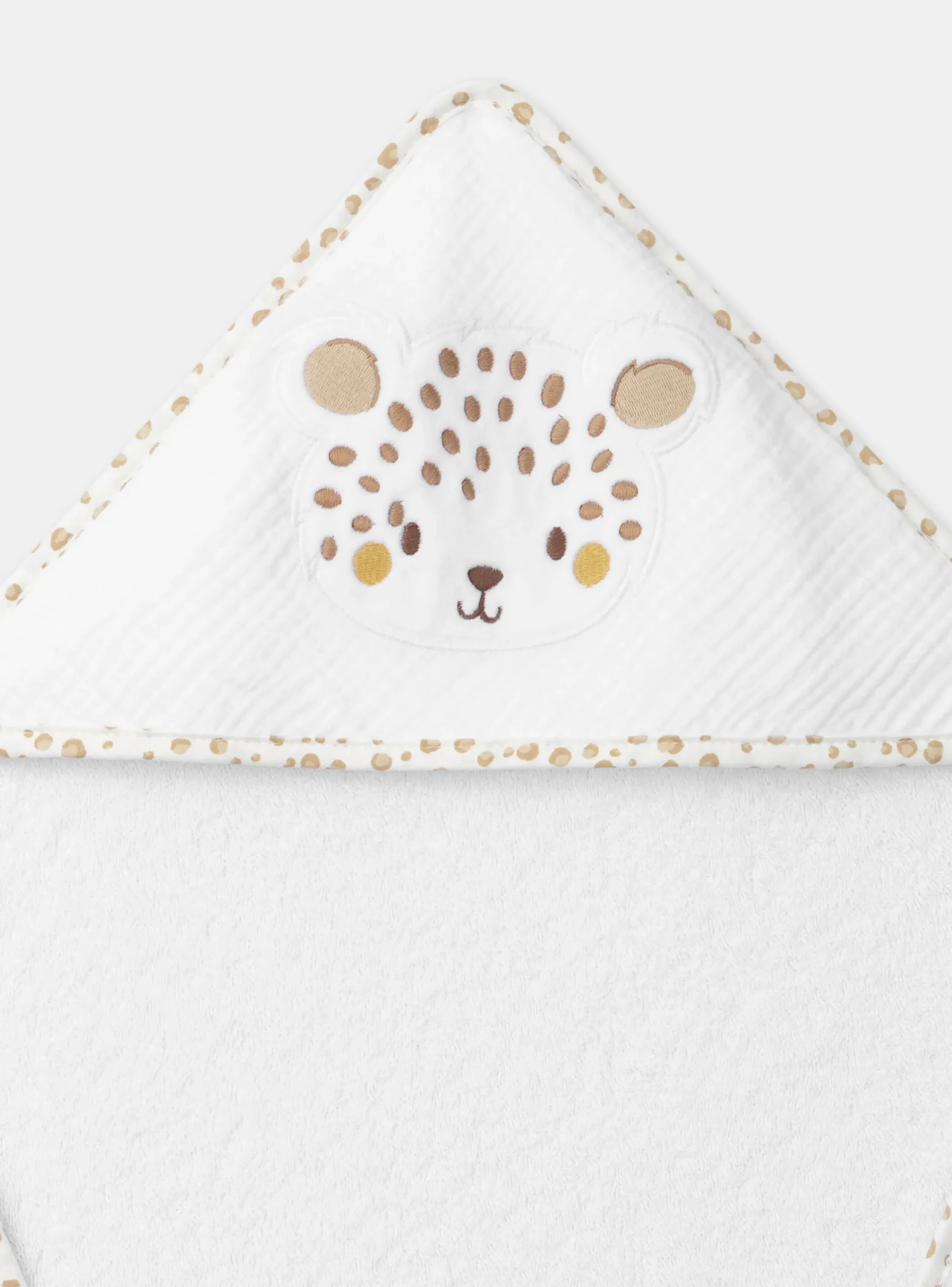 Sponge Tips, Nappies & Bibs-Sergent Major White HOODED BATH TOWEL - (BATH) MITT