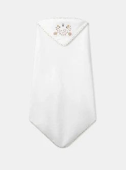 Sponge Tips, Nappies & Bibs-Sergent Major White HOODED BATH TOWEL - (BATH) MITT