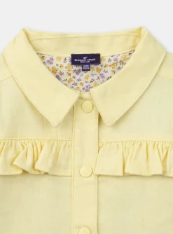 Coat, Parka, Jacket-Sergent Major Yellow jacket with a ruffle