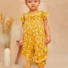 Romper, Jumpsuit & Outfit | Romper, Jumpsuit & Outfit-Sergent Major Yellow jumpsuit with a nature-inspired print
