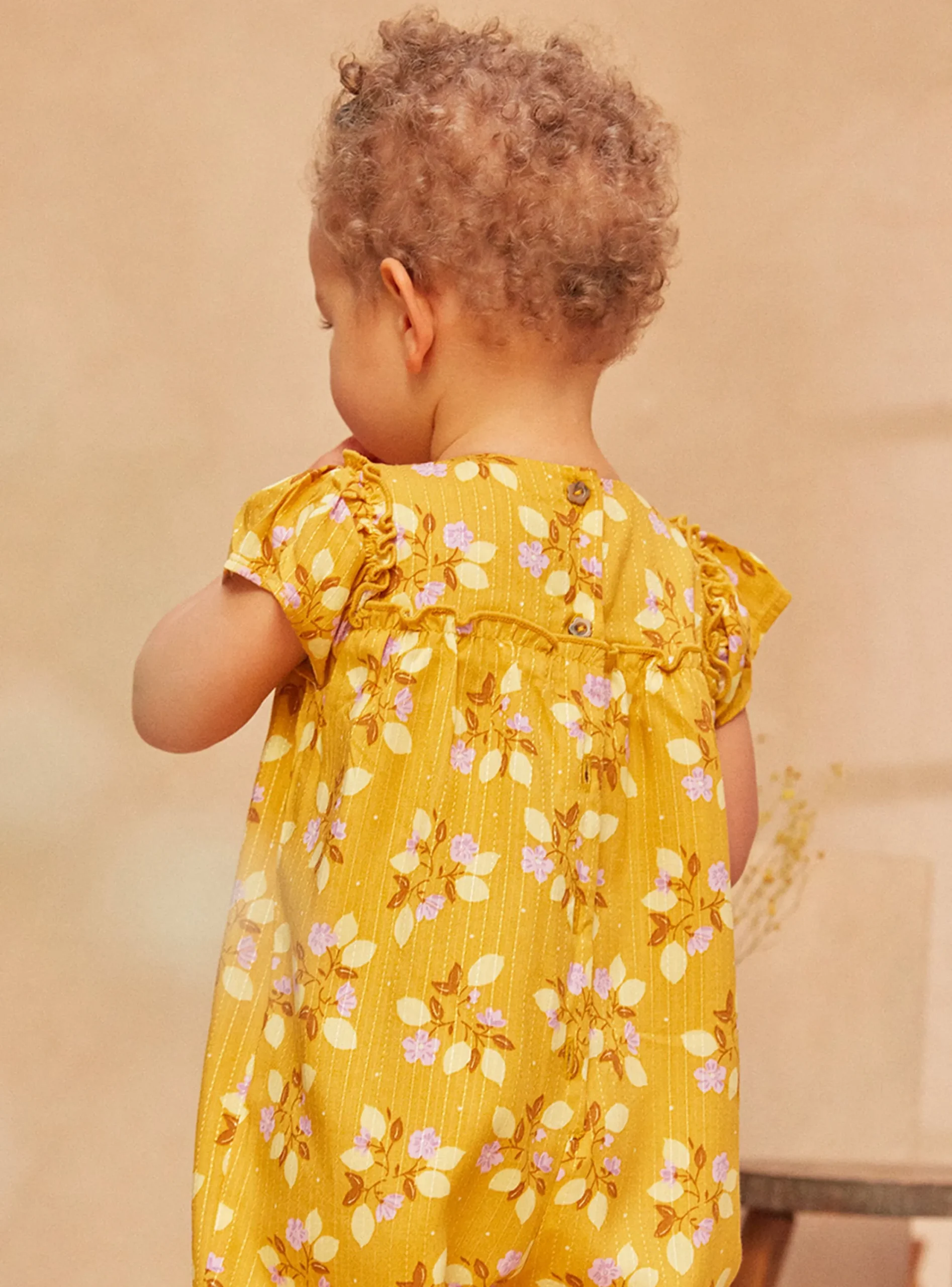 Romper, Jumpsuit & Outfit | Romper, Jumpsuit & Outfit-Sergent Major Yellow jumpsuit with a nature-inspired print