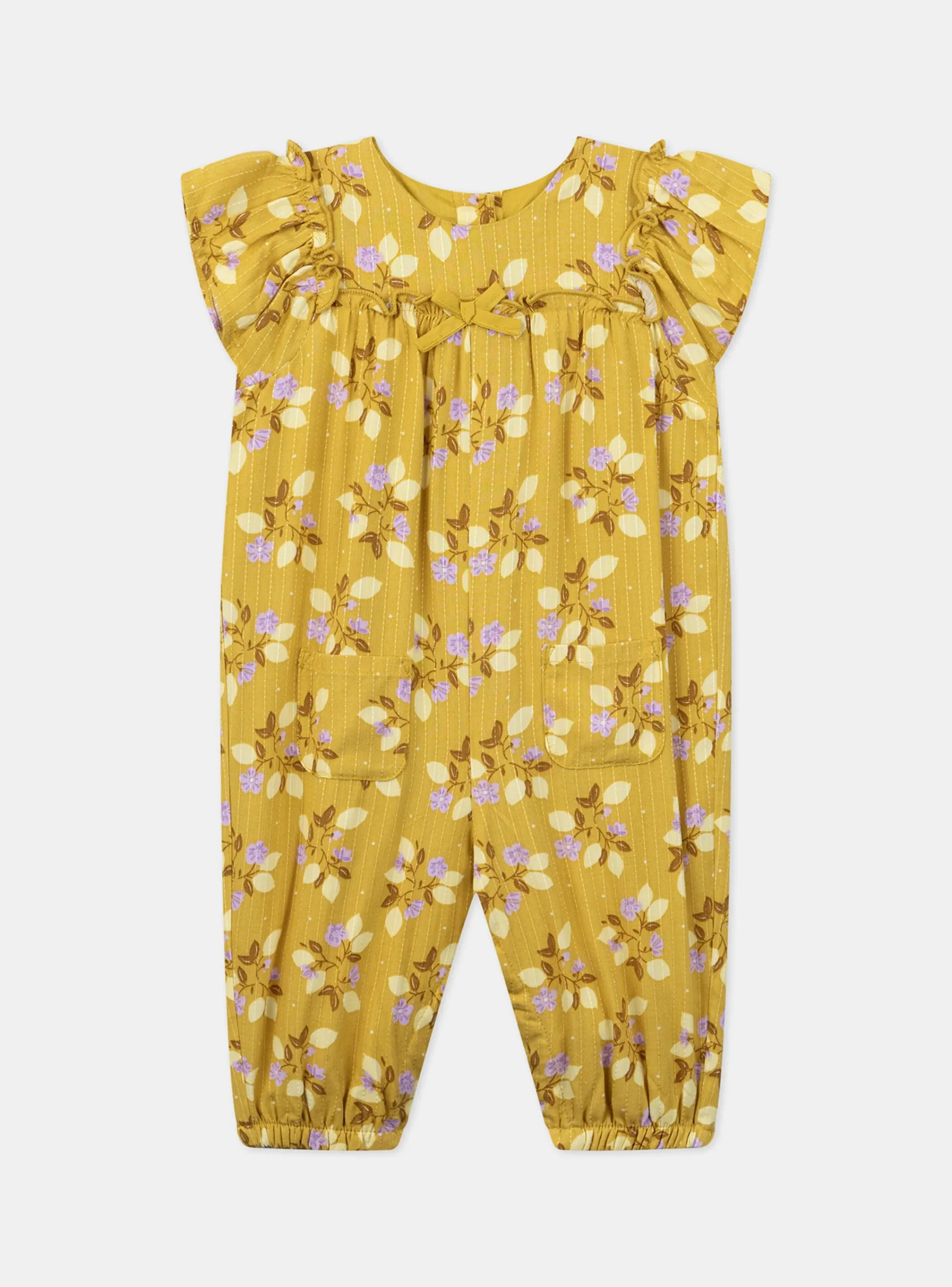 Romper, Jumpsuit & Outfit | Romper, Jumpsuit & Outfit-Sergent Major Yellow jumpsuit with a nature-inspired print