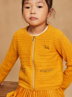 Knitwear, Sweater, Cardigan-Sergent Major Yellow long-sleeved cardigan