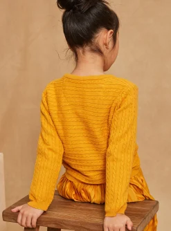 Knitwear, Sweater, Cardigan-Sergent Major Yellow long-sleeved cardigan
