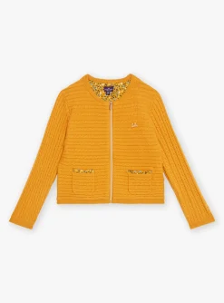 Knitwear, Sweater, Cardigan-Sergent Major Yellow long-sleeved cardigan